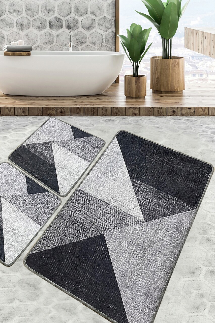 Set covorase de baie, L'essentiel Maison, Phell v2, Gri - imagine 3